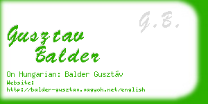 gusztav balder business card